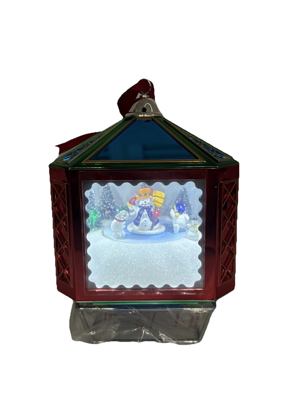 Mr. Christmas Ornament Magic Scene Lights & Motion Musical Snowman